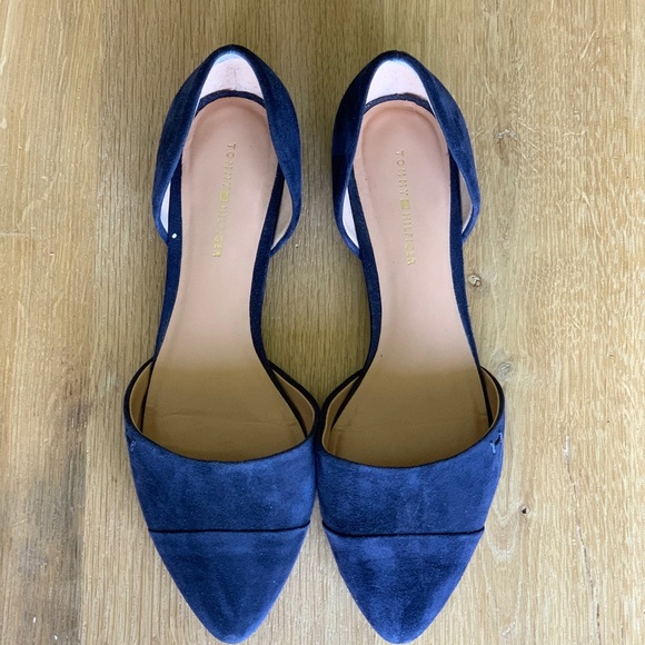 Navy Suede Tommy Hilfiger Ballet Flat - Picture 2 of 3